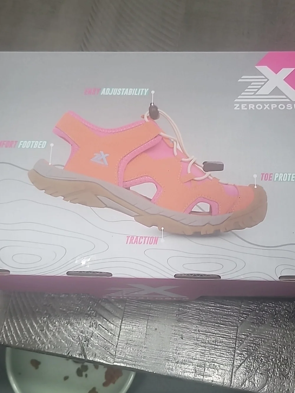 Zeroxposur Wallowa Girls Neon Pink & Coral Outdoor Sandals Size 13 Or 3